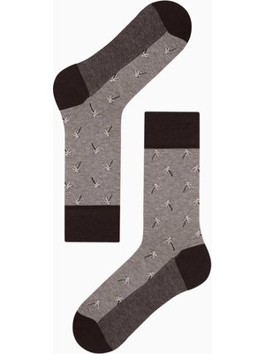 Bross 4'lü Palmiye Jakarlı Erkek Çorabı