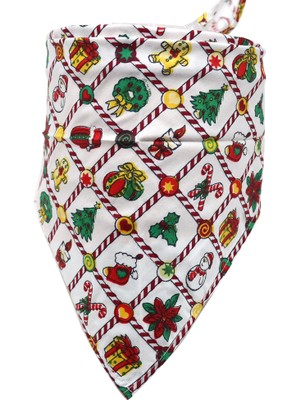 Mixpet Kedi Köpek Yılbaşı Temalı Bandana Small 28 x 28 x 40 cm Beyaz