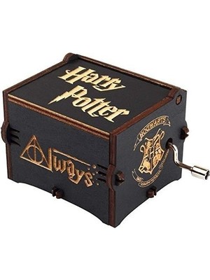 Mobgift Harry Potter Ahşap Çevirmeli Müzik Kutusu (Koyu Kahverengi)