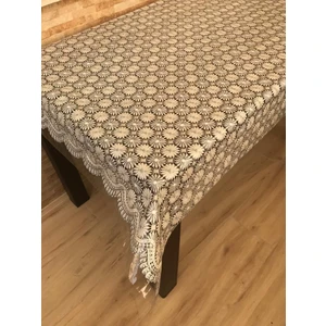 Yüksel Halı Mefruşat Masa Örtüsü Şeffaf Kaplamalı Dantel Desen