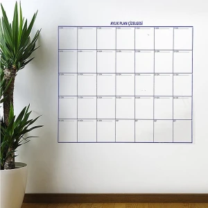 Real West Aylık Planlayıcı Manyetik Duvar Stickerı Takvim Plan Çizelgesi 100 x 110 cm
