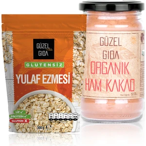 Güzel Ada Gıda Yulaf Ezmesi 300 Gr (Glutensiz) + Organik Ham Kakao 150 Gr