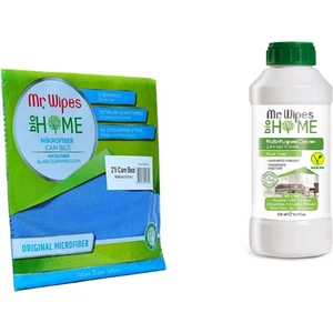 Mr. Wipes Ikili Cam Bezi 40 x 40 cm + Konsantre Çok Amaçlı Temizleyici 500 ml