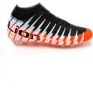 1453 Turuncu Siyah  Çoraplı  Krampon Futbol Ayakkabısı