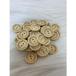 Ozan Tuhafiye Ahşap Handmade Düğme 2 cm 20 Adet