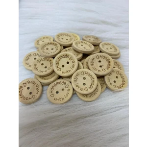 Ozan Tuhafiye Ahşap Handmade Düğme 2.5 cm 20 Adet