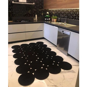 Milda Jüt Hasırlı Örgü Kilim 86 Siyah