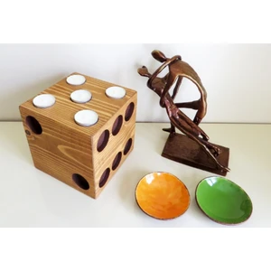 Capra Project Ahşap Dekoratif Zar Mumluk