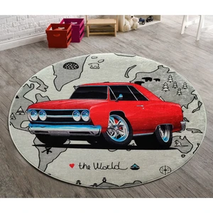 Circle Genç Redcar Baskılı Halı 100x100cm