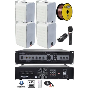 High Voice Paket-1 Bölgeli Anfi ve Duvar Hoparlör Ses Anons Sistemi Seti