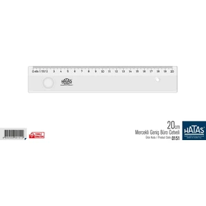 Mercekli Geniş Büro Cetveli 20 Cm. NO:0151