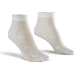 Bonny Silver Koku Yapmayan Duckly Soket Kadın Beyaz Gümüş Çorap