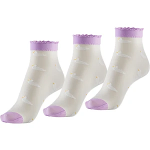 Bonny Silver Koku Yapmayan Duckly Soket Kadın Mor Gümüş Çorap 3'lü Paket