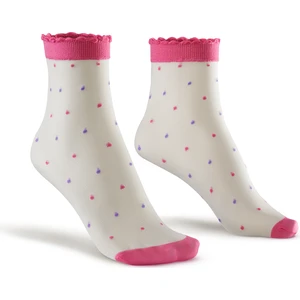Bonny Silver Koku Yapmayan Dotly Soket Kadın Pembe Gümüş Çorap
