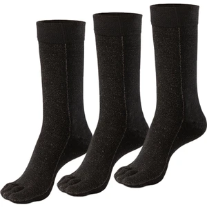 Bonny Silver Mantar Önleyici Parmaklı Soket Kadın Siyah Gümüş Çorap 3'lü Paket