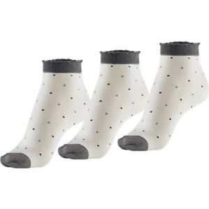Bonny Silver Koku Yapmayan Dotly Soket Kadın Siyah Gümüş Çorap 3'lü Paket