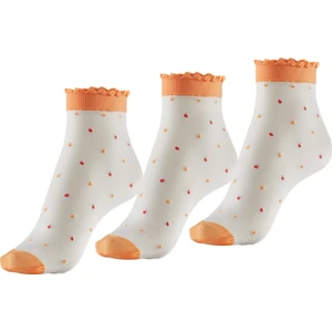 Bonny Silver Koku Yapmayan Dotly Soket Kadın Turuncu  3'lü Paket