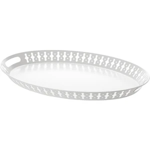 IKEA Servis-Sunum Tepsi 52X39 cm Beyaz Renk  Yuvarlak Tepsi Çelik