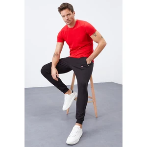 Tommy Life Tommylife Siyah Erkek Fermuar Cepli Dar Kalıp  Jogger Eşofman ALT-84343