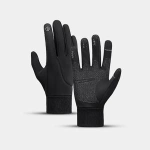 Açık Spor Sonbahar ve Kış Erkek ve Kadın Artı Kadife Dokunmatik Ekran Sıcaklık Kayak Sürme Rüzgar Geçirmez ve Su Geçirmez Eldivenler Siyah (Yurt Dışından)