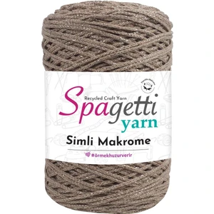 Spagetti Yarn Simli Makrome Bej (Altın Sim)