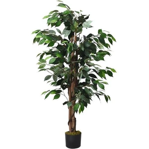 Yapay Ağaç Benjamin 2 Gövdeli Çalılı 120X70CM Siyah Plastik Saksılı