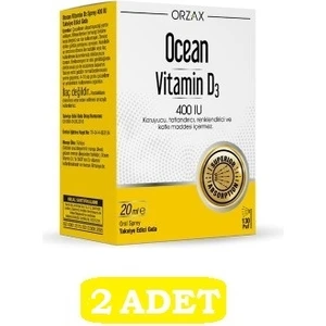 Ocean Vitamin D3 400 Iu 20 ml Sprey*2 Adet