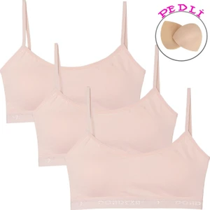 Genç Kız Yarım Atlet Ip Askı Pedli Büstiyer 3'lü Set