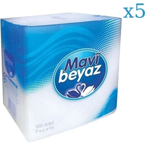 Mavi Beyaz 24 x 25 Peçete 100'LÜ x 5