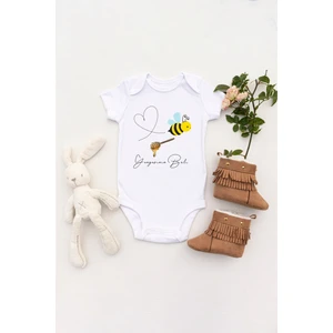 Tılsım Store Unisex Bebek Yengesinin Balı Baskılı Body Zıbın