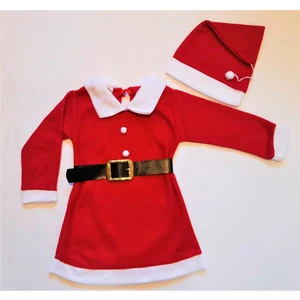 Lila Butik Kız Çocuk Şapkalı Noel Elbise Yılbaşı Elbisesi