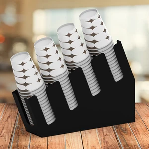 4 Bölmeli Kademeli Karton Bardak Standı - 8 oz Bardak Uyumlu