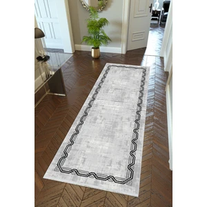 10 Post Online Yolluk Gri Kaymaz Kesme Yıkanabilir Ince Dijital Baskı Koridor Halısı