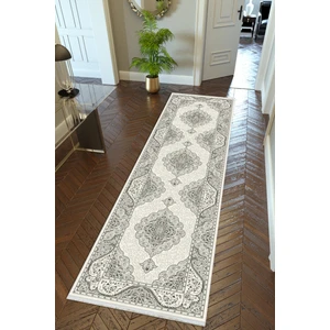 10 Post Online Yolluk Gri Beyaz Kaymaz Kesme Yıkanabilir Ince Dijital Baskı Koridor Halısı