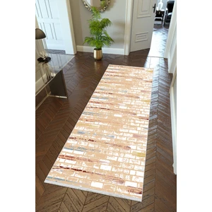 10 Post Online Yolluk Taş Mermer Bej Kaymaz Kesme Yıkanabilir Ince Dijital Baskı Koridor Halısı