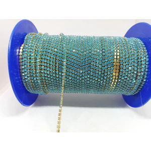 Yiğit Aksesuar Ss8-2 mm Kristal Cam Taşlı Sık Şerit Açık Mavi 5 Metre