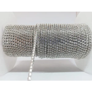 Yiğit Aksesuar Ss8-2 mm Kristal Cam Taşlı Sık Şerit Beyaz 1 Metre