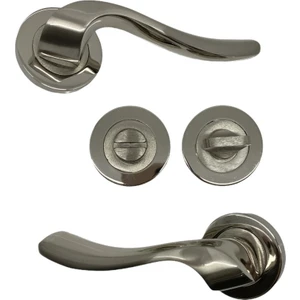 Elmas Saten Nikel Rozetli Wc Kapı Kolu