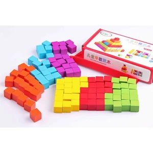 Ahşap Eğitici Geliştirici 100'LÜ Renkli Küp Seti