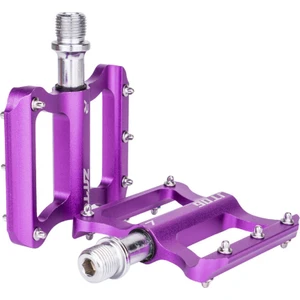 Bisiklet Düz Pedallar Dağ Yol Bisikleti Platformu Pedallar Rulman 9/16 '' Mor