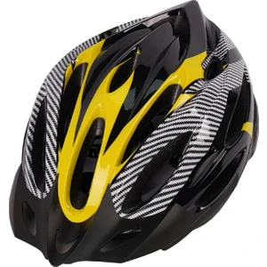 Yetişkinler Bisiklet Kask, Erkekler Kadınlar Dağ Yol Bisikleti Güvenlik Kask 21 Havalandırma Sun Visor 65 cm Ayarlanabilir Bisiklet Yarışı Sert Kap - Sarı Siyah