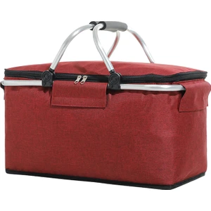Strade Store 42X23X23cm Yalıtımlı Soğutucu Piknik Sepeti - Bordo (Yurt Dışından)
