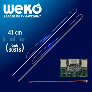 19 Universal Monitör E-Led 60 Ledli (Wıde) (2835) 410MM 12V Çift Led+Sürücü+Kablo Takım (WK-0141)
