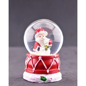 Hediye Filesi Noel Baba ve Kardan Adam Temalı Mini Boy Işıklı  Yılbaşı Kar Küresi 6.5 cm D