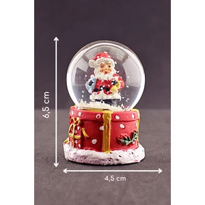 Hediye Filesi Yılbaşı Temalı  Noel Baba Mini Boy Işıklı Kar Küresi 6,5 cm 1
