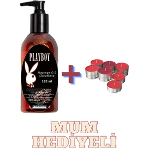 Playboy Chocolate And Vanilla Fragrances Çikolata ve Vanilya Kokulu Mum Hediyeli Vücut Masaj Yağı 120 ml