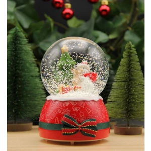 Hediye Biziz Yılbaşı Kar Küresi Noel Işıklı ve Müzikli Christmas Kardan Adam Kurdelalı