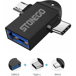 Type-C Micro USB 2in1 USB 3.0 Dişi Mouse Flash OTG Adaptör