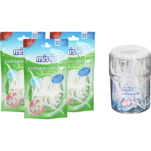 Mis Ip Kürdanlı Diş Ipi 3 x 32LI Paket + Kürdanlı Diş Ipi 50LI Kutulu