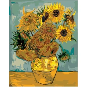 Canvas Van Gogh Ayçiçekleri Sayılarla Boyama Seti  Kasnaklı 40 x 50 cm